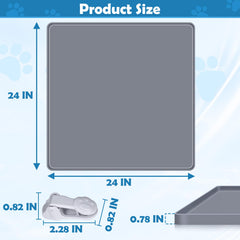 Phepetroll dog-potty-tray-raised-edge highlights leak containment for clean floors.