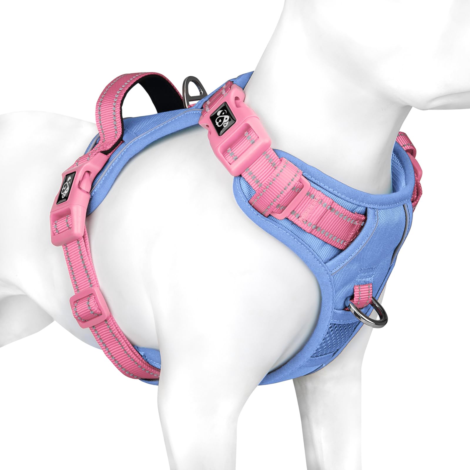 PHOEPET No Pull Harness front view with breathable mesh and soft padding.
