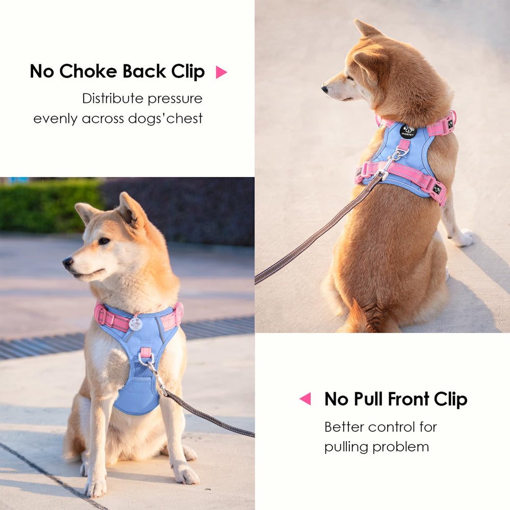 PHOEPET No Pull Harness adjustable straps close-up for four-point growing-dog fit.