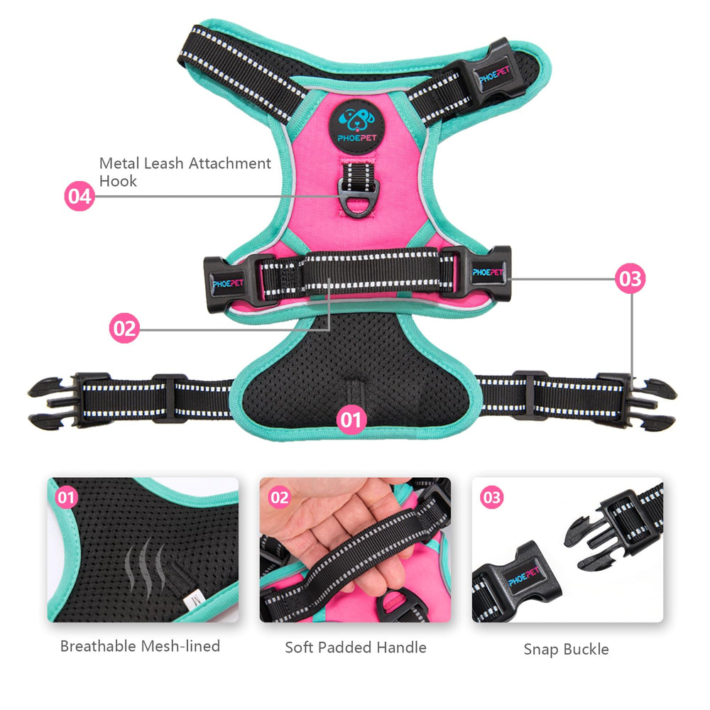 PHOEPET reflective material close-up pink enhances visibility for safer evening strolls