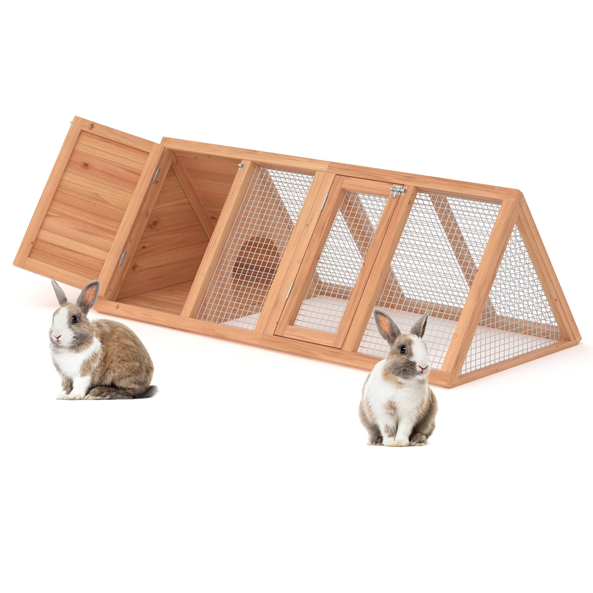 Phonjoroo wooden quail hutch with ventilating wire for airflow and safety.