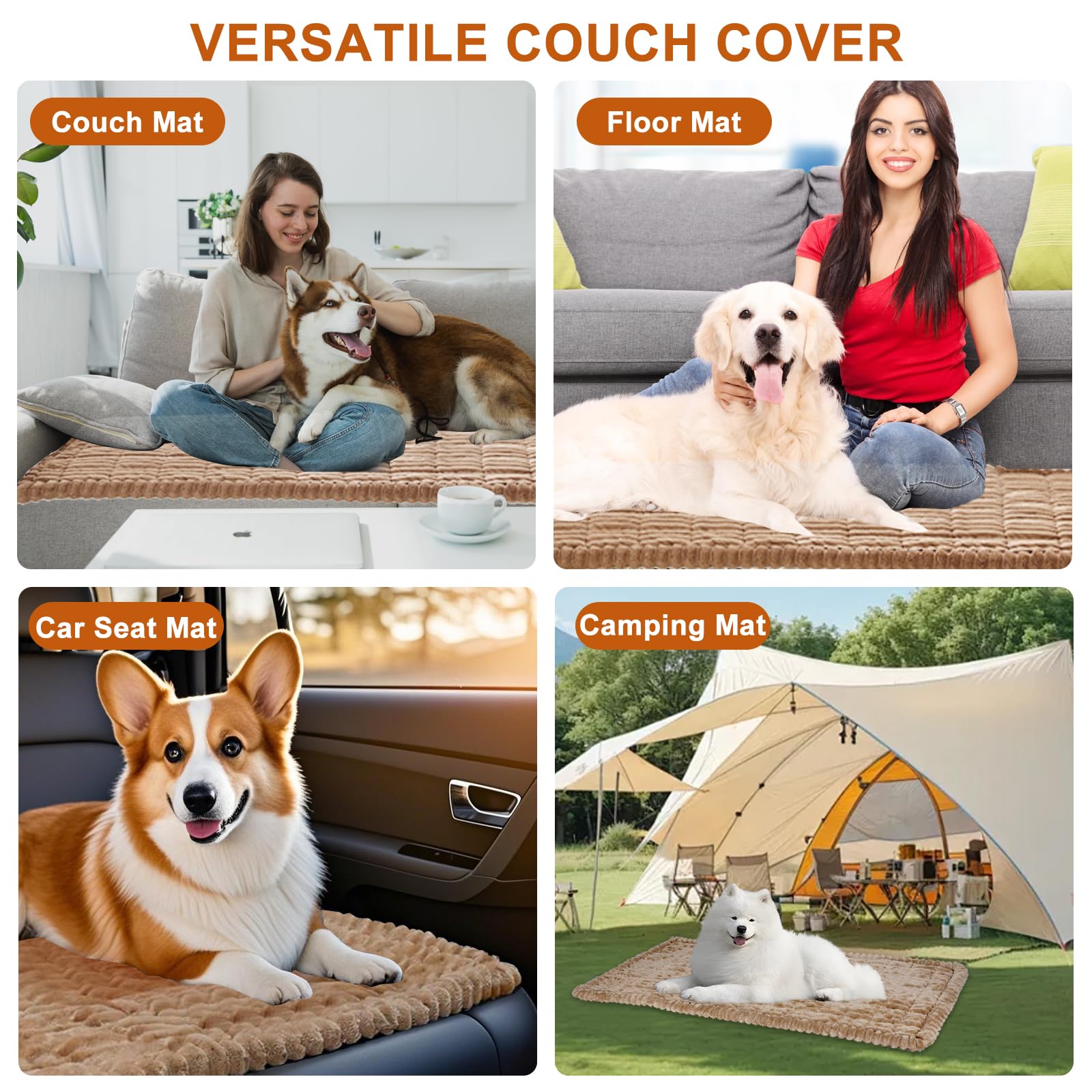 PHOPHO couch cover doubles as a car-seat cushion for pet travel and comfort.
