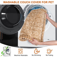 PHOPHO couch cover shows non-slip bottom keeping the sofa in place during playful moments.
