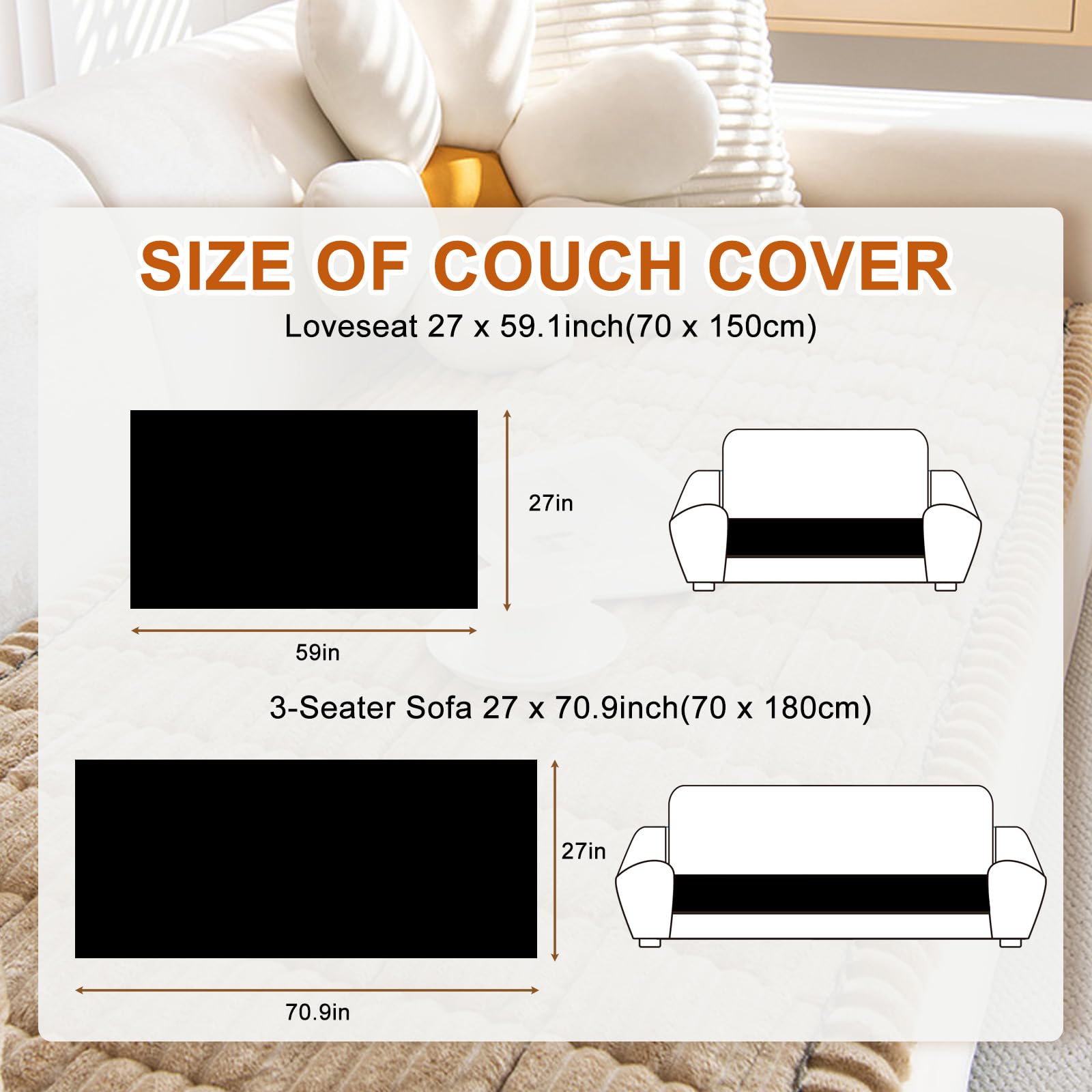 PHOPHO couch cover protects sofa surface from scratches, stains, and hair