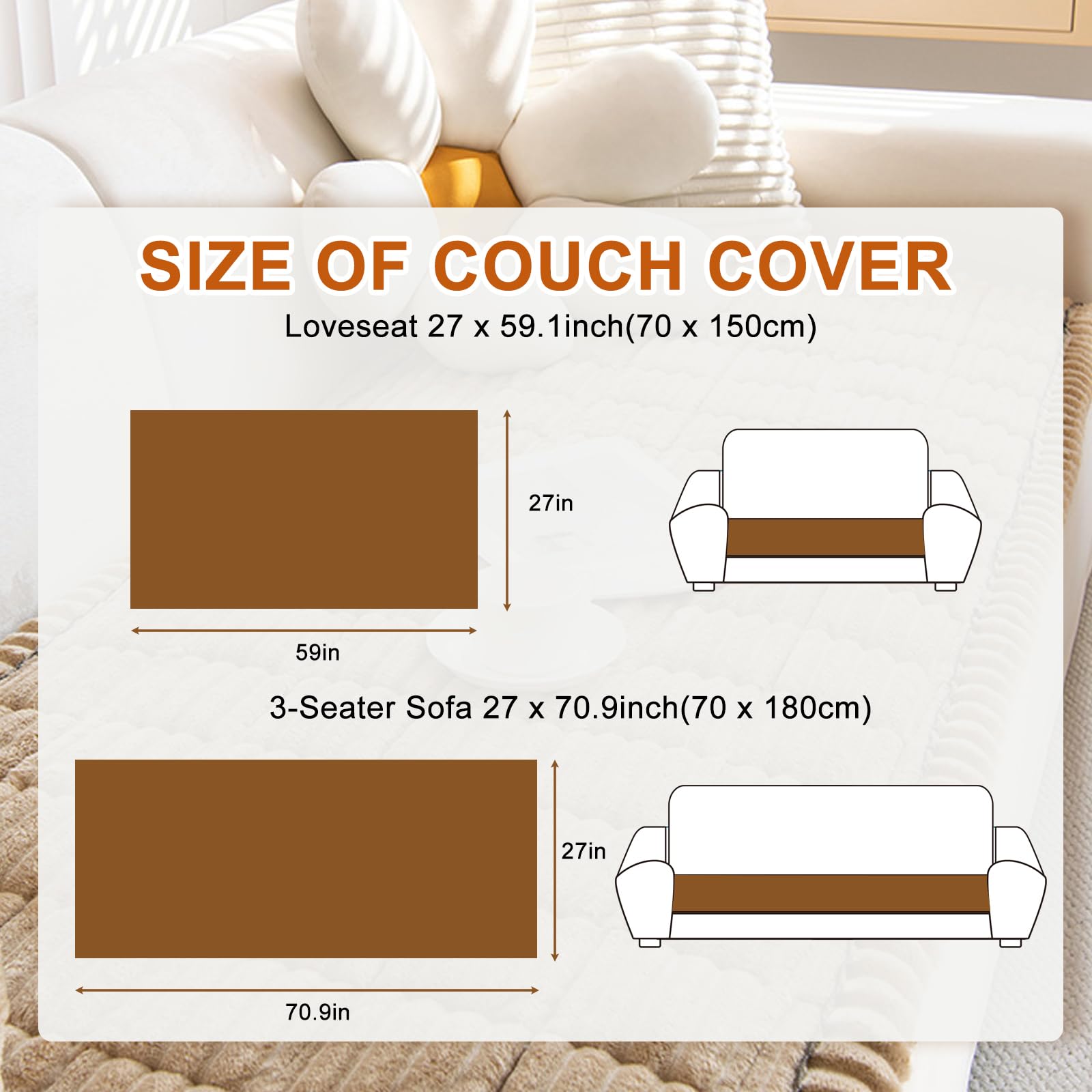 PHOPHO protects sofa from scratches and pet hair while keeping it inviting.