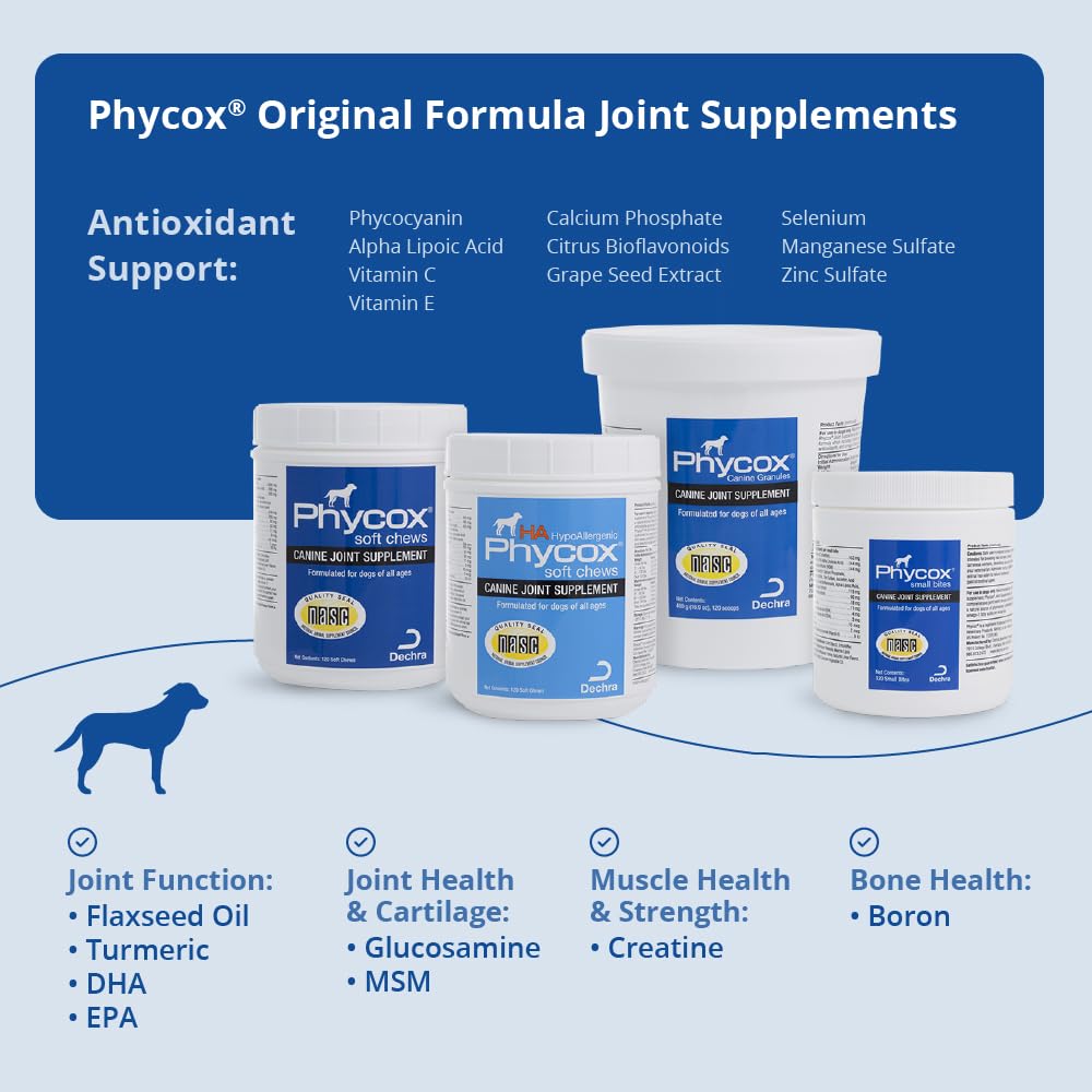 Phycox Max dog joint soft chews package side view with branding