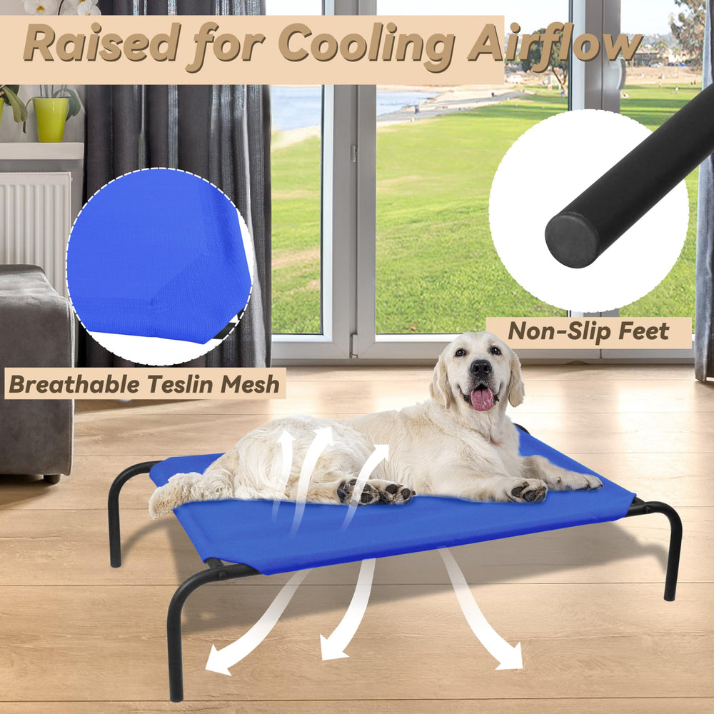 PHYEX Elevated Dog Bed mesh-closeup shows breathable mesh for cool, comfortable rest