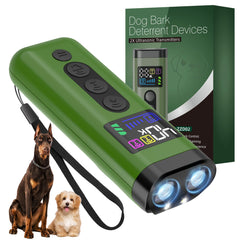 Phzibor dog bark deterrent device shows 65ft range for outdoor training.