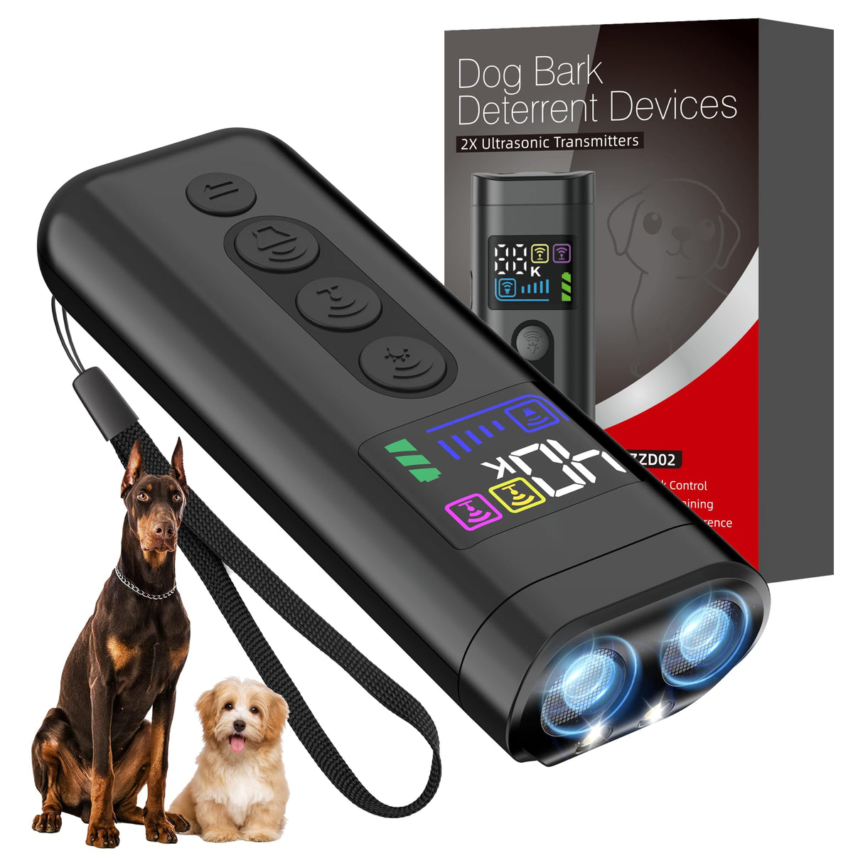 Phzibor dog bark deterrent device front view for calm training
