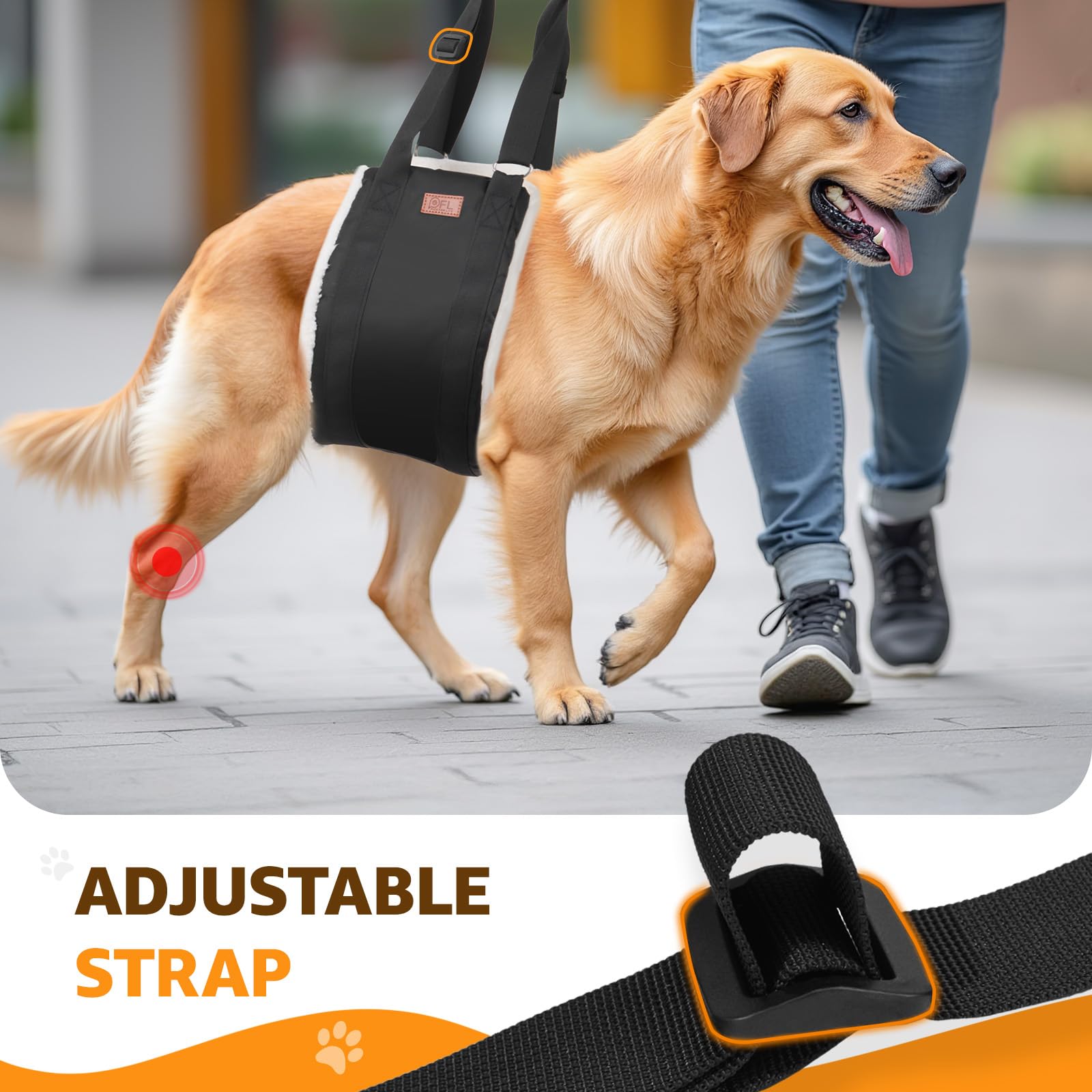 PICK FOR LIFE: ajuste de longitud del arnés para perros grandes.