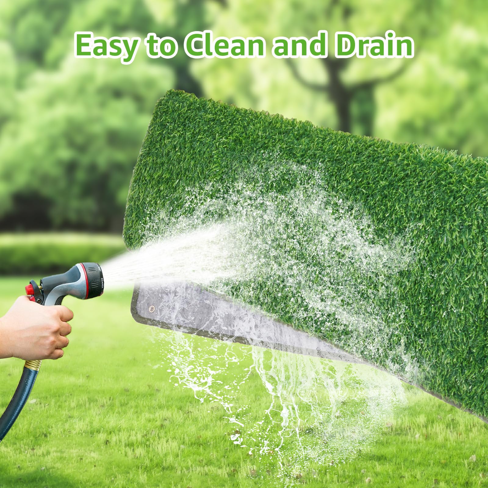 PICK FOR LIFE dense artificial grass look provides believable potty area