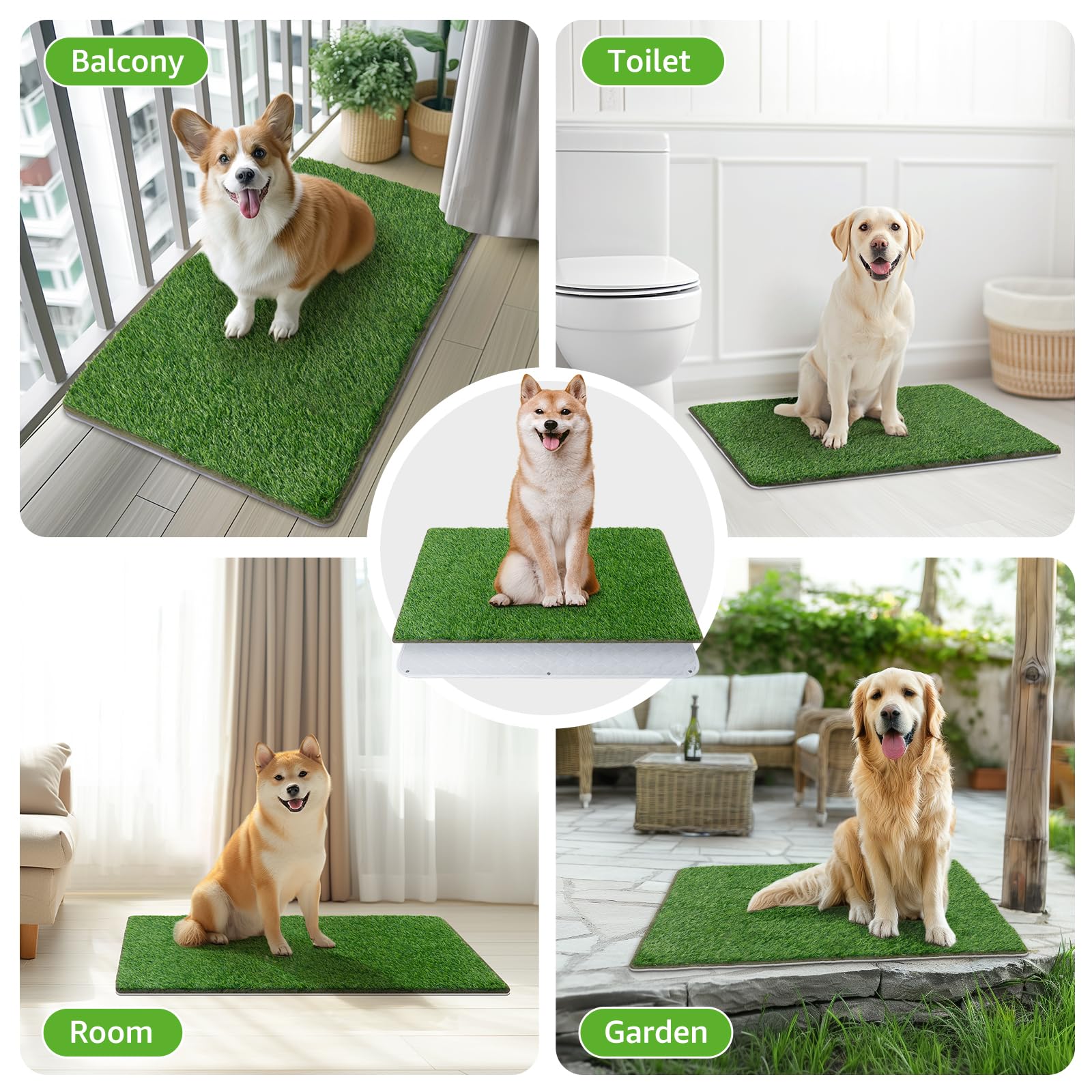 PICK FOR LIFE dog grass mat patio-balcony-use—seamlessly outdoor friendly