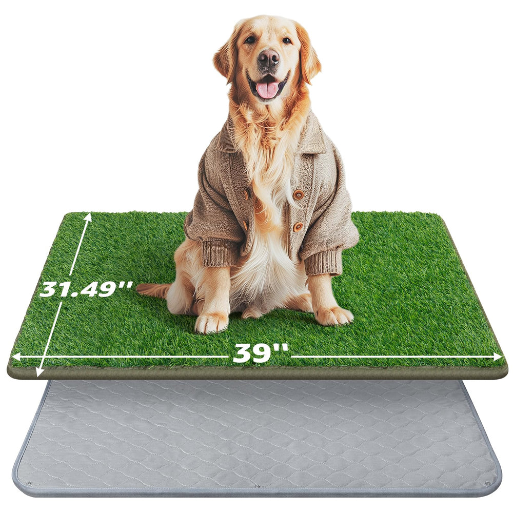 Pick For Life dog grass mat closeup shows realistic texture for potty training.