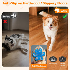 Pick For Life paw pad closeup highlights anti-slip bottom for secure indoor walking.
