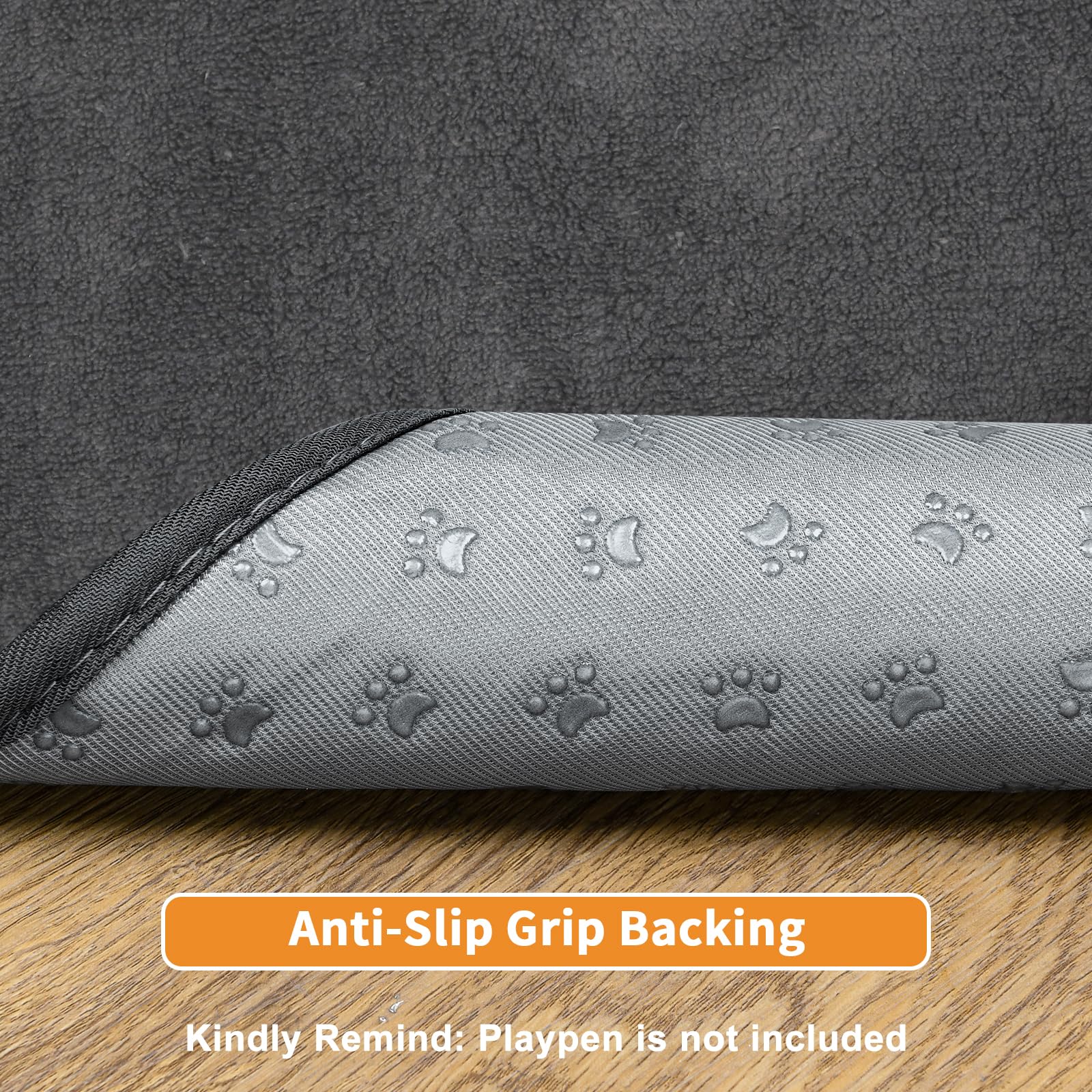 PICK FOR LIFE dog pad non-slip backing keeps it in place on wood floors.