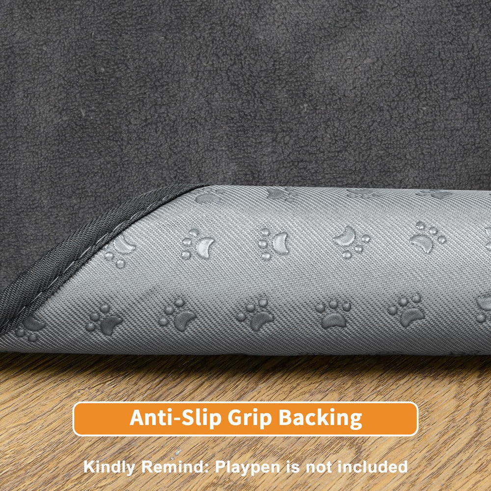 PICK FOR LIFE dog pad non-slip backing keeps it in place on wood floors.