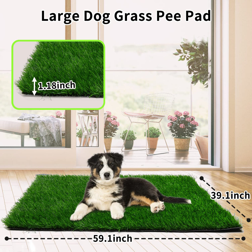 PICK FOR LIFE Grass Pad for Dogs highlights heavy absorption with 126 drainage holes per 10 cm.