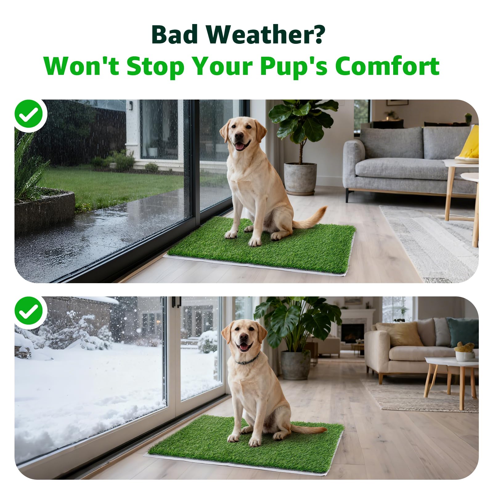 PICK FOR LIFE grass pad after washing demonstrates quick dry and odor control.