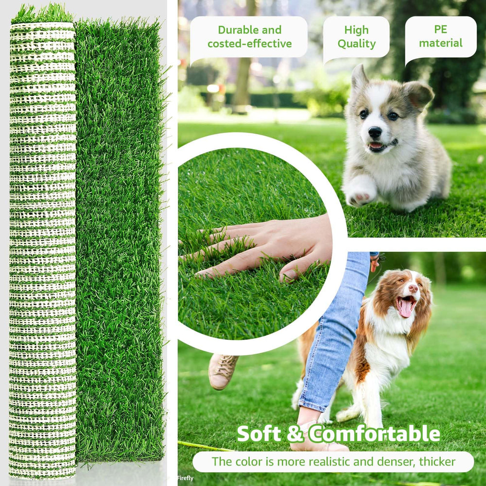Pick For Life easy-clean pee pad turf with drainage holes dries quickly after use.