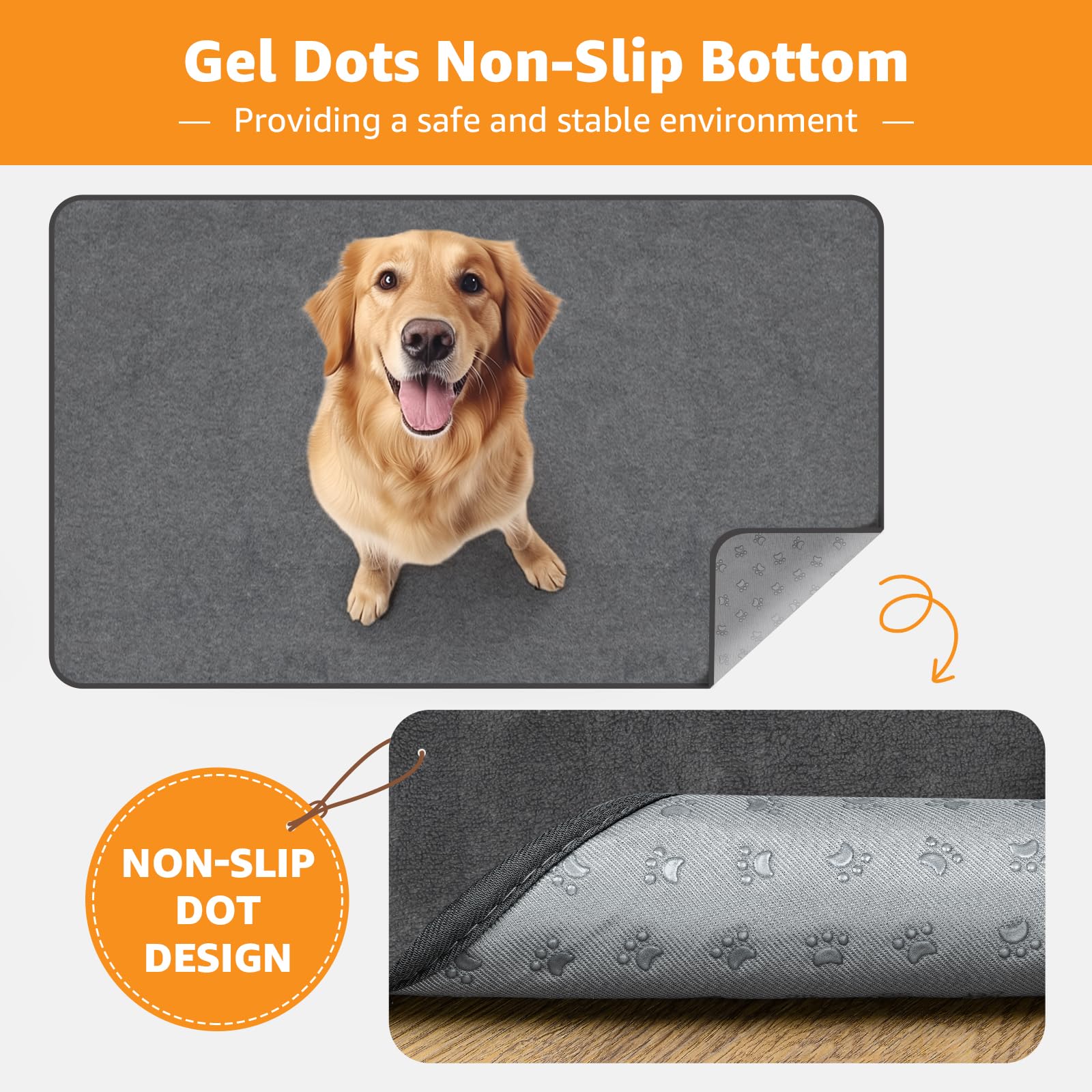 PICK FOR LIFE pad with non-slip backing stays put on floors