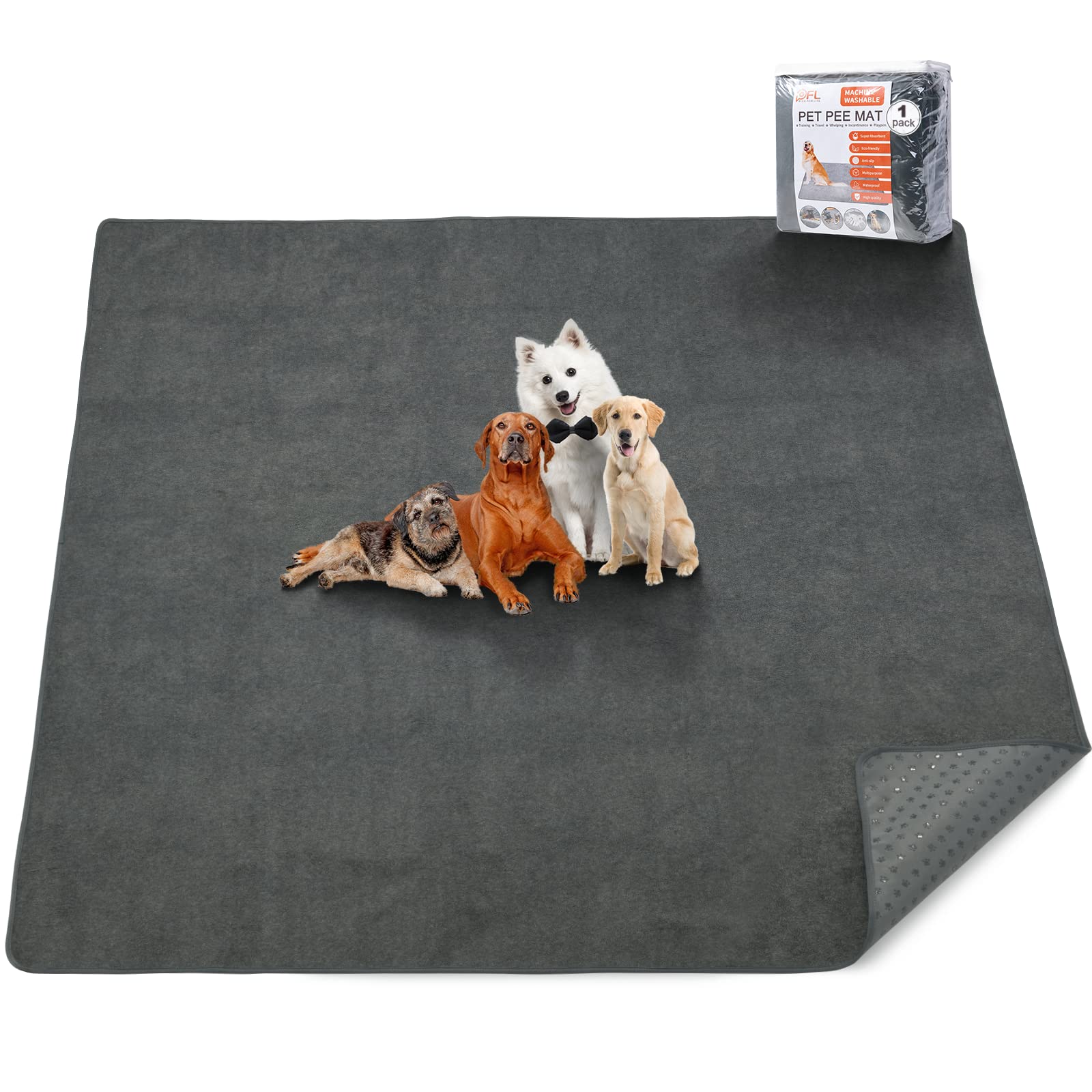 Pick For Life washable dog pad top view highlighting absorbent surface for training