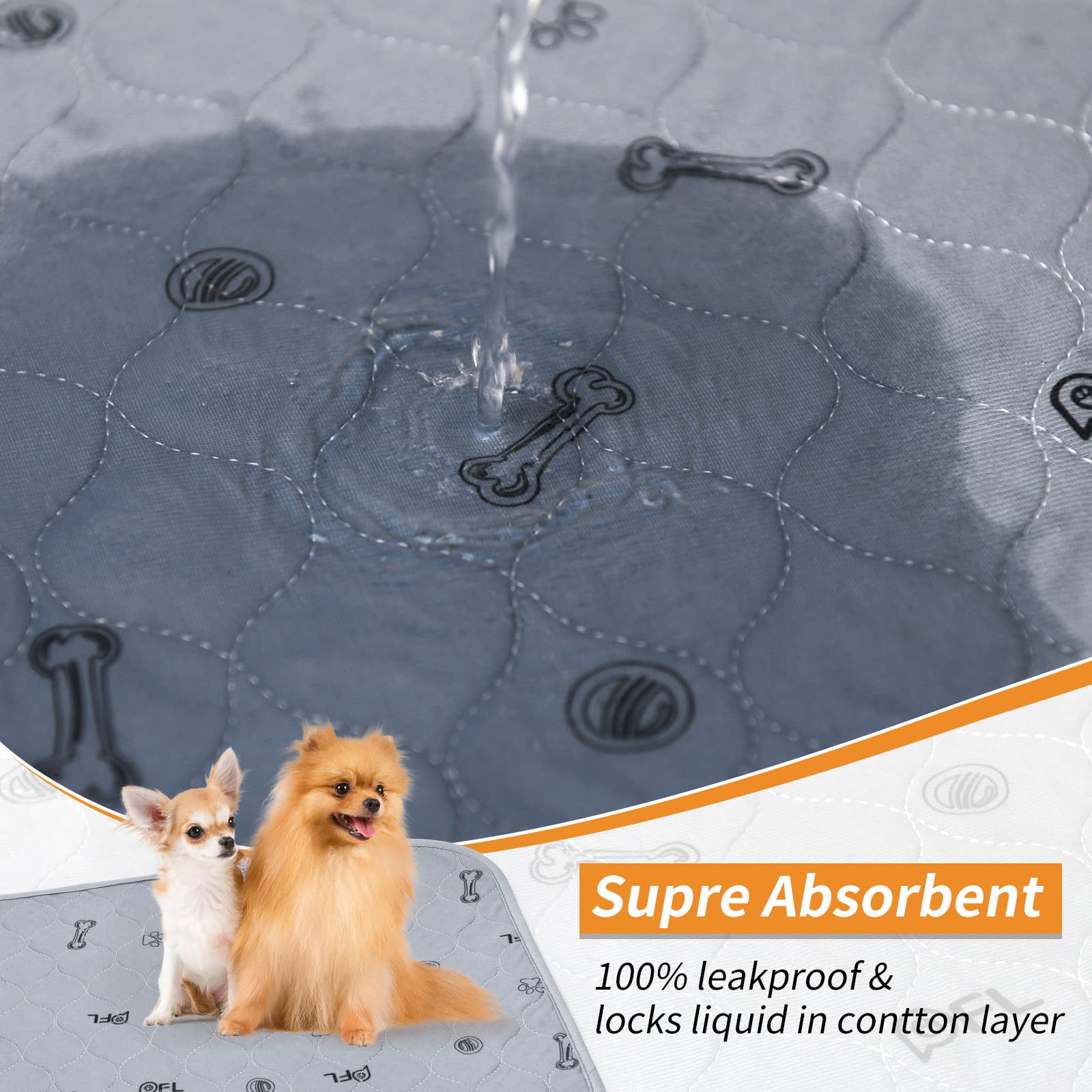 PICK FOR LIFE washable puppy pad with absorbent layer catches spills for clean surfaces.