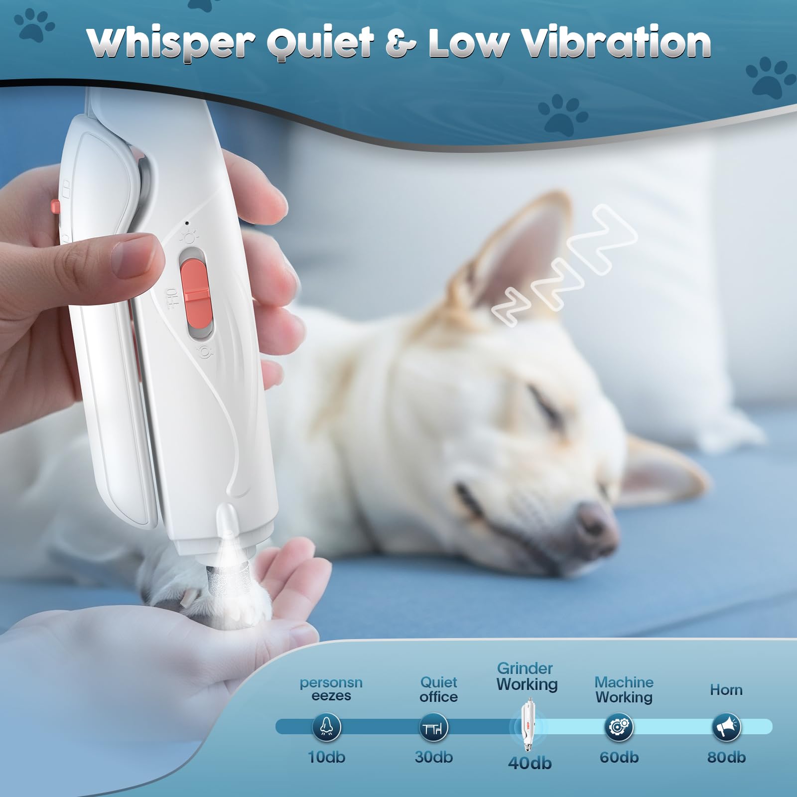 Picky Zoom safety guard prevents over-trimming for gentle nails.
