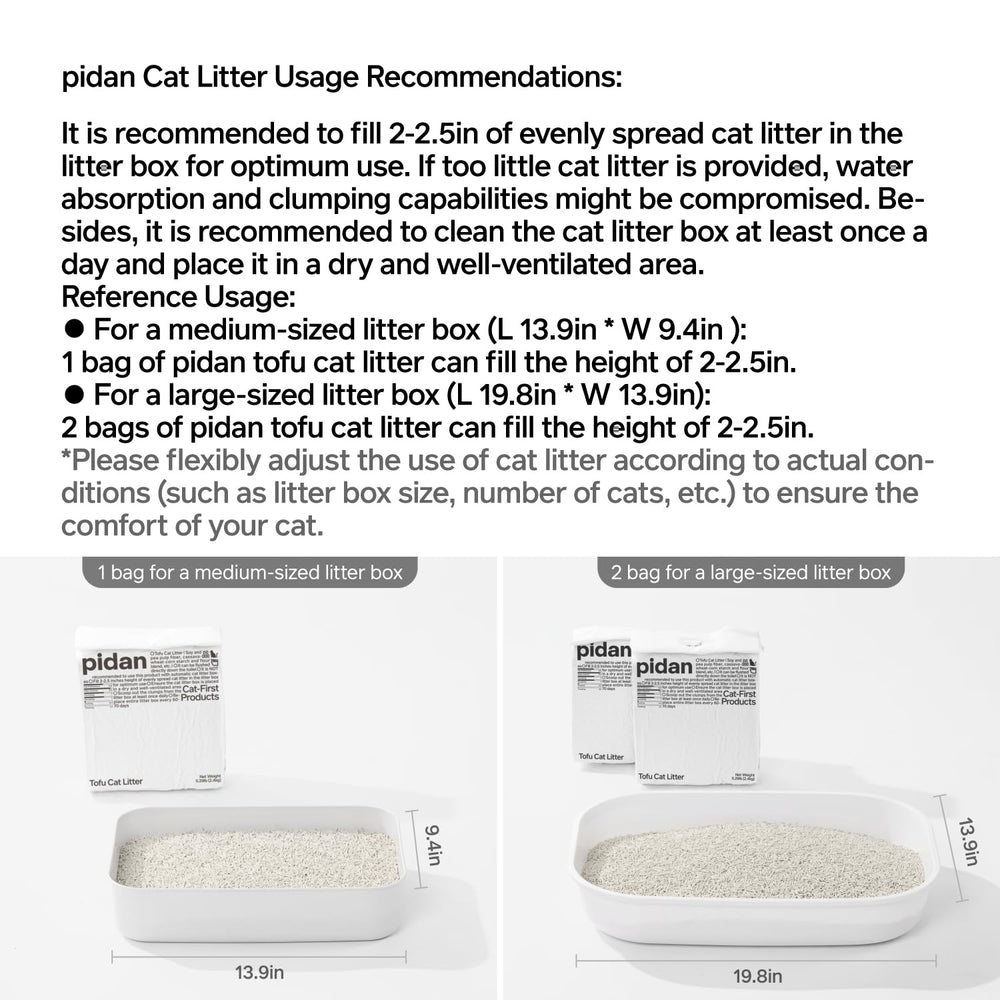 Pidan tofu cat litter 2-bag-set ready for use