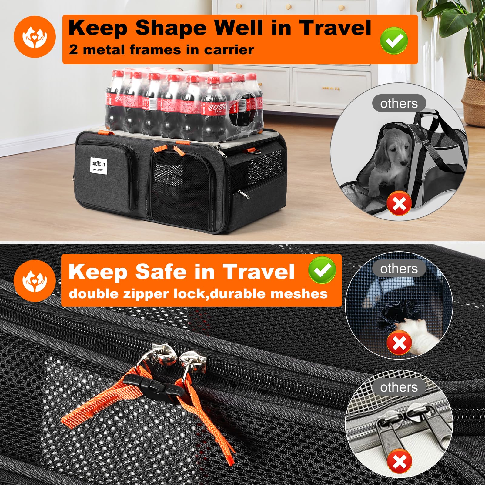 pidipiti adjustable-shoulder-strap carrier highlights easy carrying and small-item pockets.