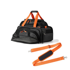Pidipiti expandable pet carrier underseat top view for small pets, easy cabin fit.