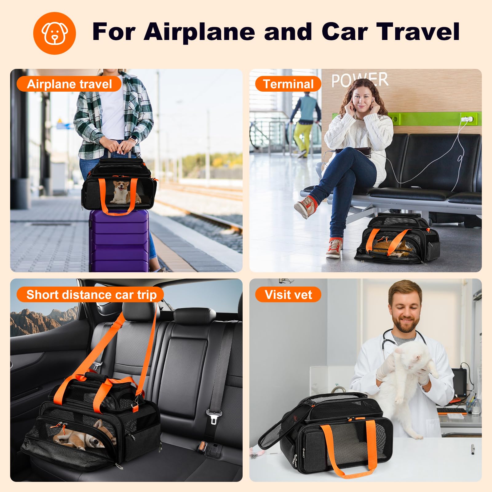Pidipiti expandable pet carrier warranty packaging indicates 1-year coverage.