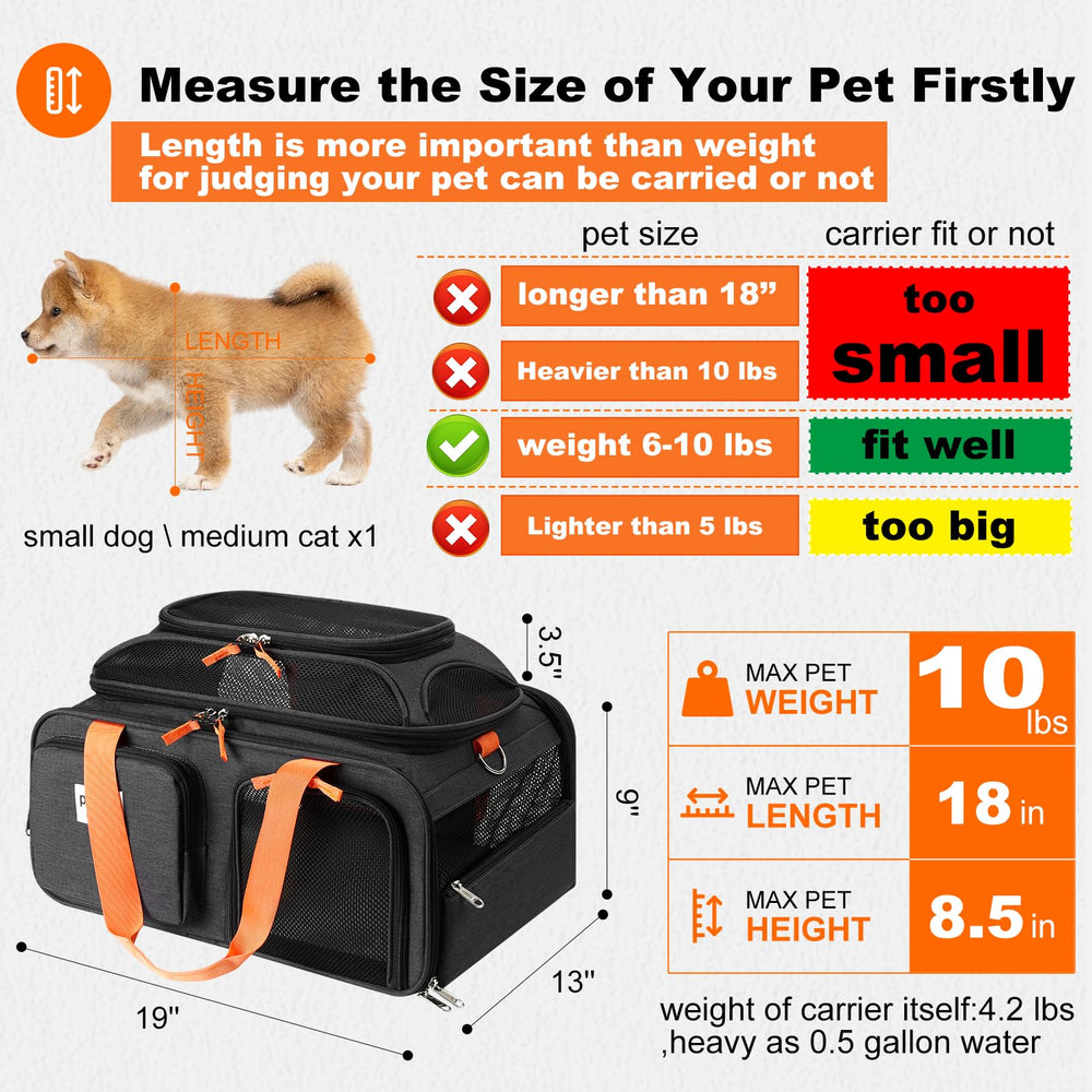 pidipiti expandable-top carrier with extra space for comfortable travel.