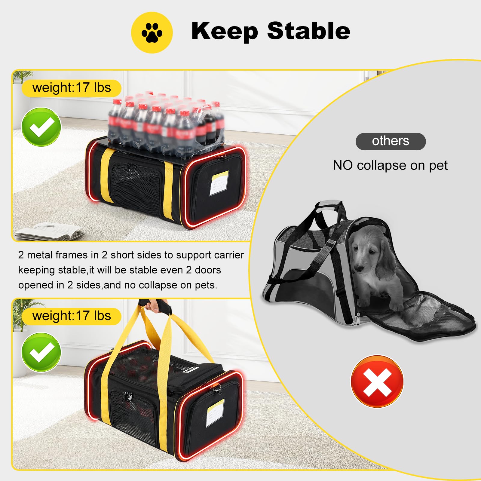 Pidipiti carrier uses durable 600D oxford fabric for daily use.