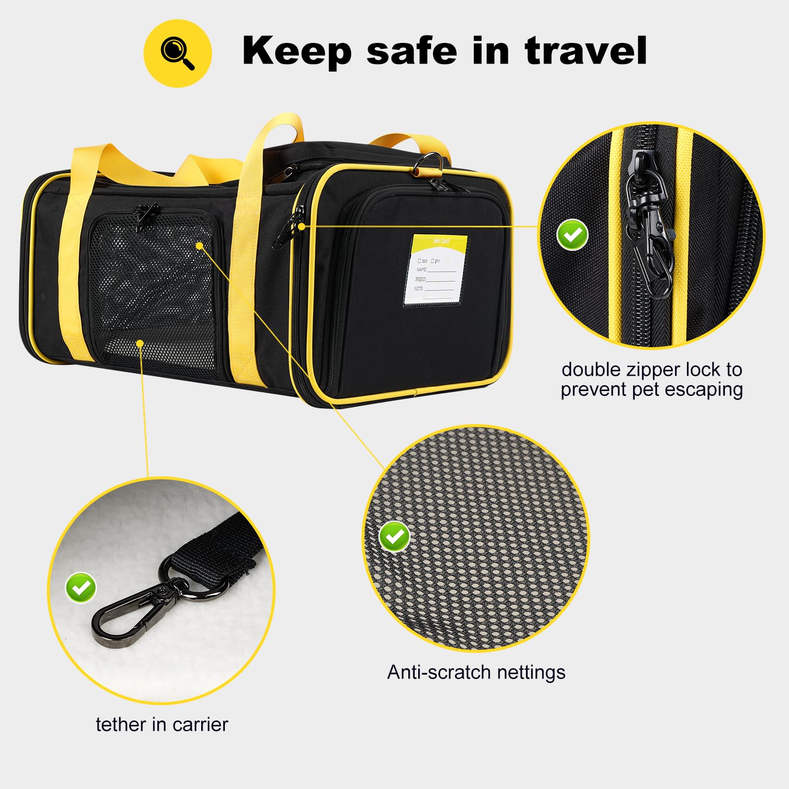Pidipiti carrier features multiple entrances and pockets for essentials.