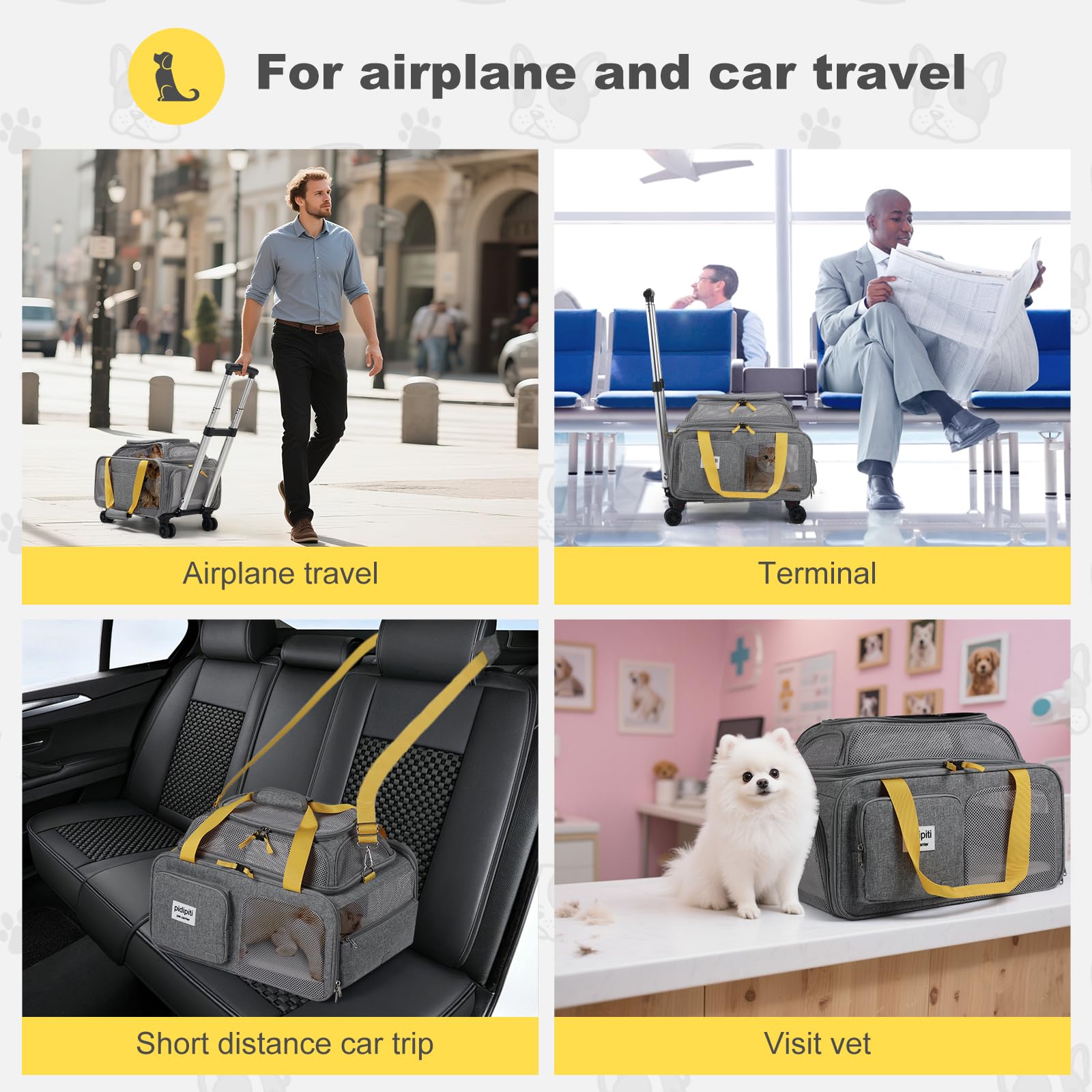 Pidipiti two-pocket carrier provides convenient storage for travel essentials.