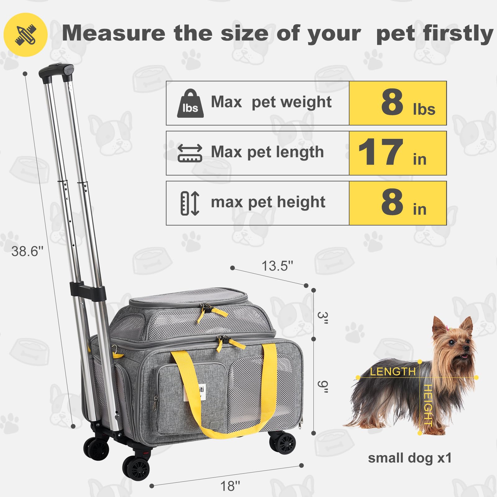 Pidipiti soft-sided carrier with metal base offering stable rolling and durability.