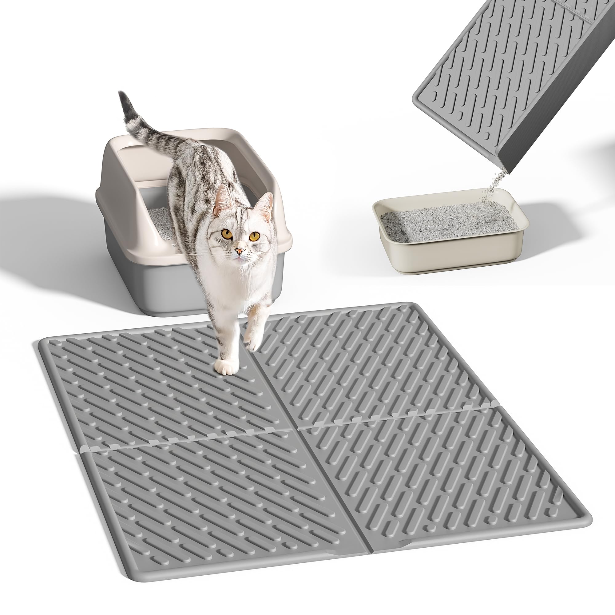 Alfombrilla Pieviev para arenero de gato 31x24 recoge la arena