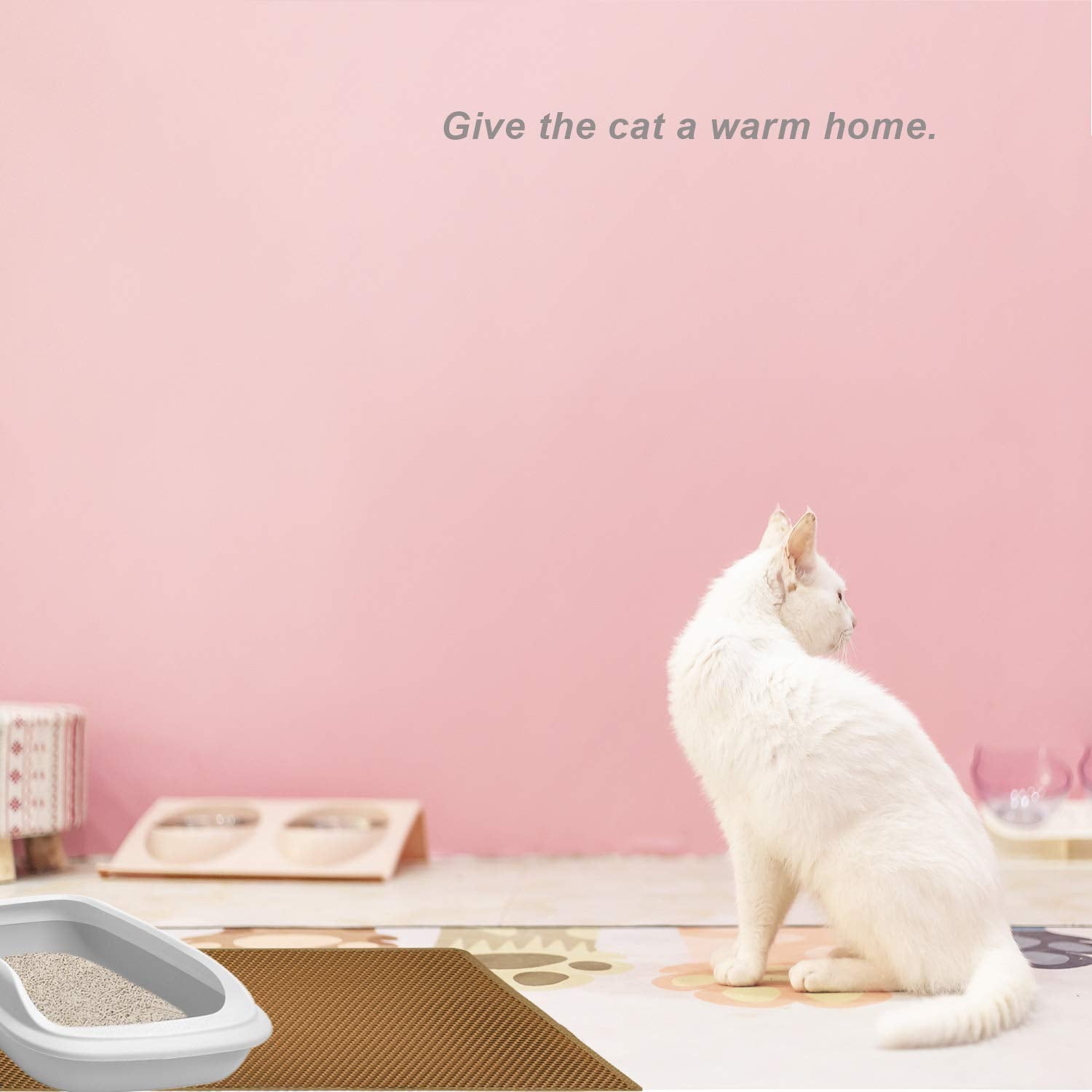 Pieviev cat litter mat 30x24 inch brown fits standard litter boxes