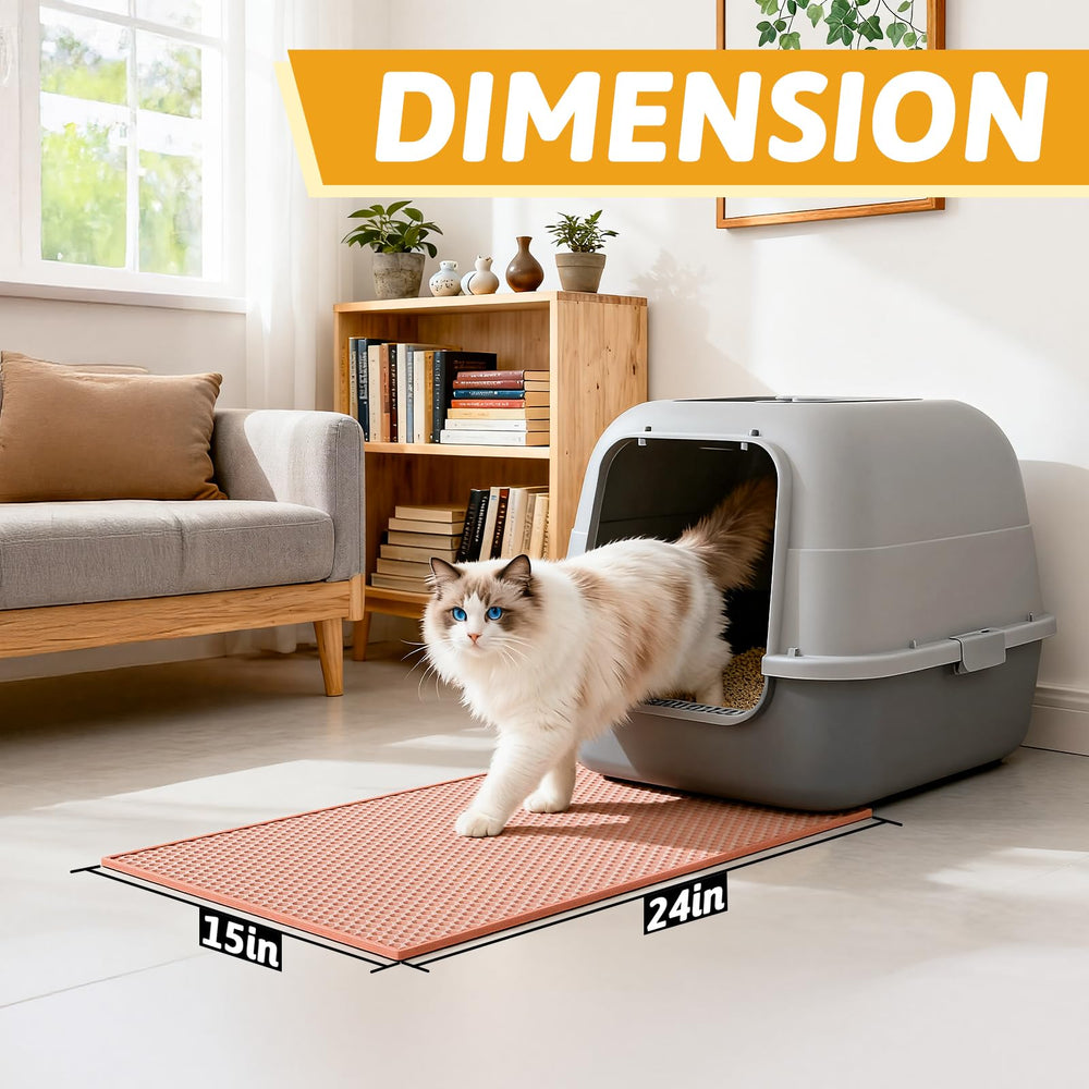 Pieviev Cat Litter Mat anti-tracking EZ Open Edge for quick litter release.