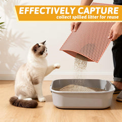 Pieviev Cat Litter Mat bottom layer waterproof feature protects floors.