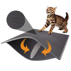 Pieviev cat litter mat with double-layer design trapping litter for easy cleanup