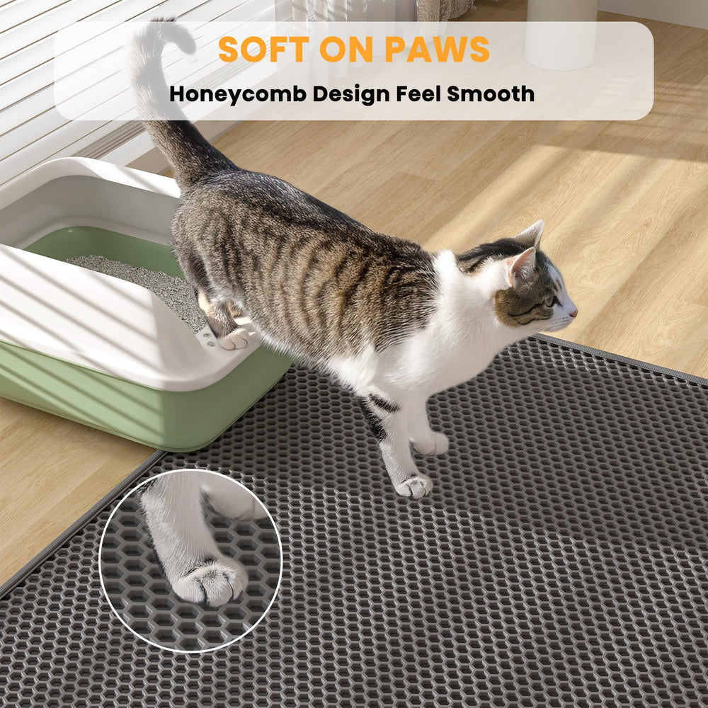 Pieviev cat litter mat easy to shake and release trapped litter.