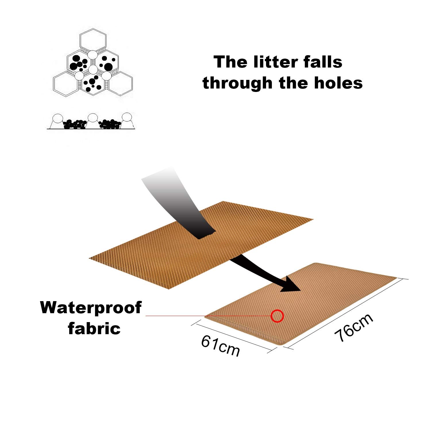 Pieviev cat litter mat EVA soft material gentle on cat paws