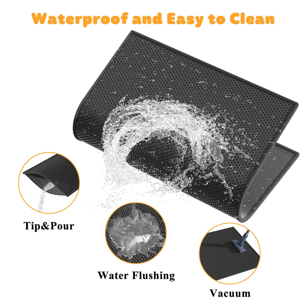 Pieviev cat litter mat compatible with hooded and self-cleaning boxes.