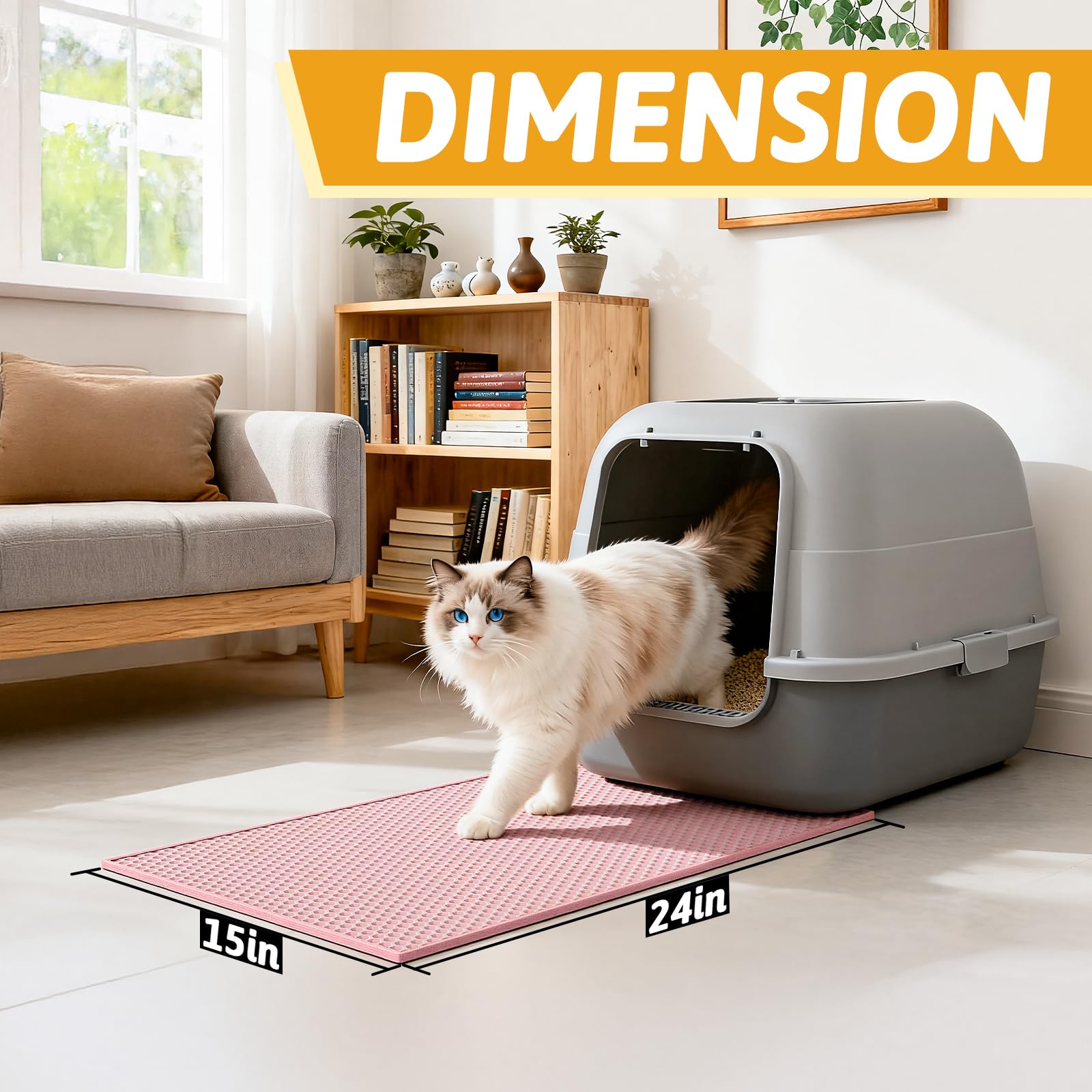 Pieviev cat litter mat soft paw-friendly surface comforts cat paws.