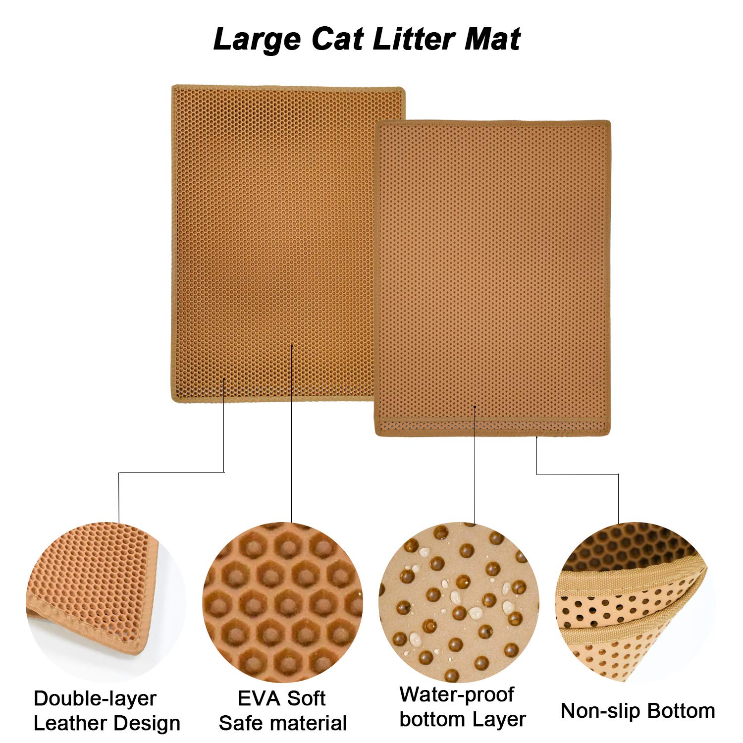 Pieviev cat litter mat urine proof bottom layer guards surfaces