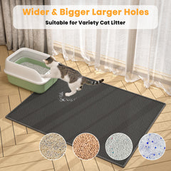 Pieviev cat litter mat waterproof bottom layer protects floors from spills.
