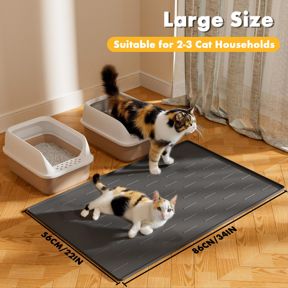 Pieviev 34x22 inch mat covers ample litter area