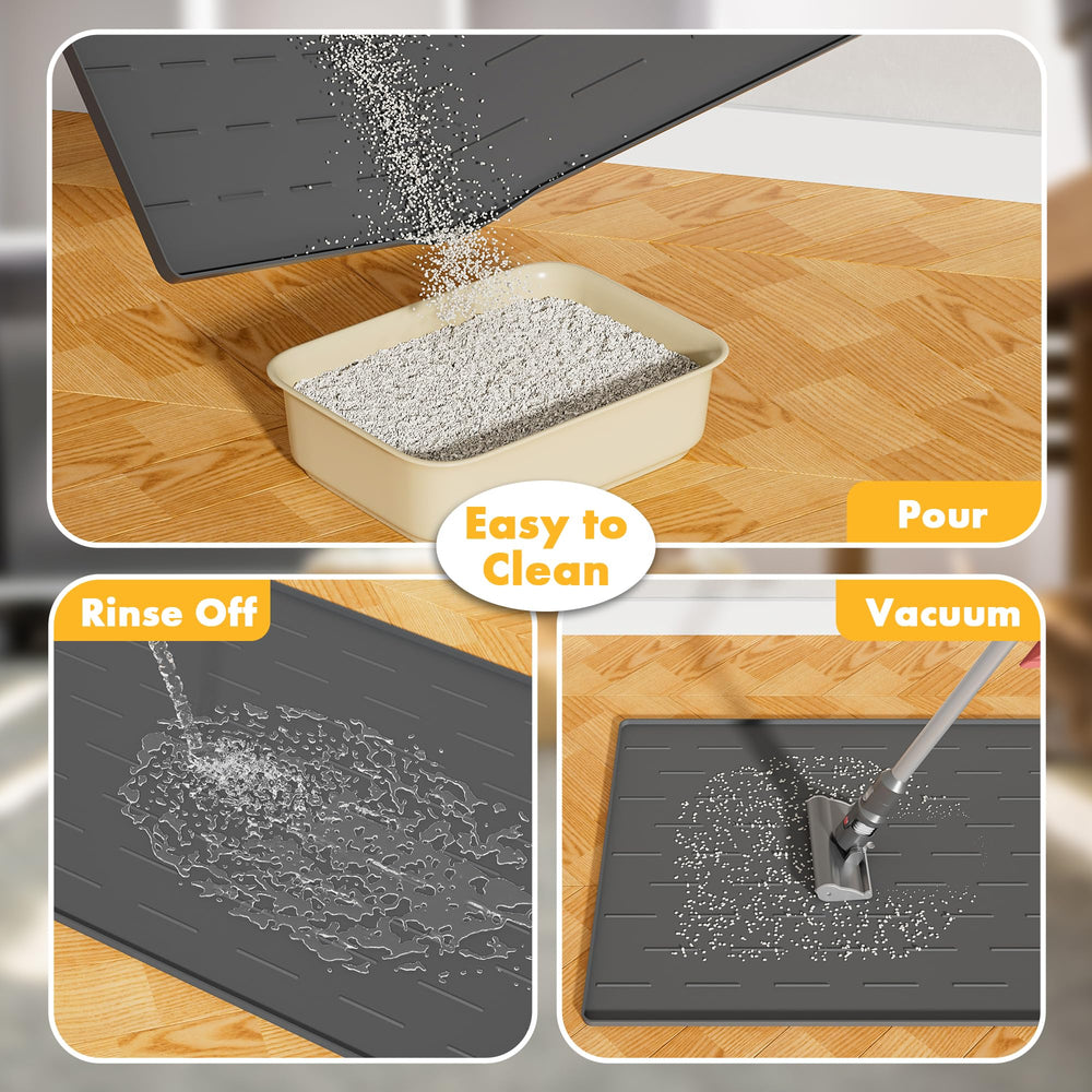 Pieviev easy-clean mat for quick litter removal and rinse