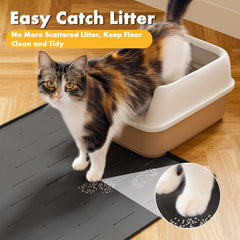 Pieviev large 34x22 inch litter mat soft on kitty paws